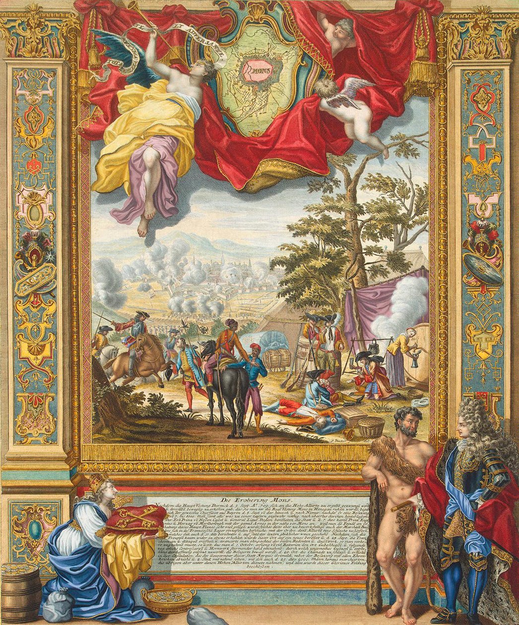 Cerco de Mons pelas tropas aliadas em 1709, início do século XVIII. de Johann August Corvinus