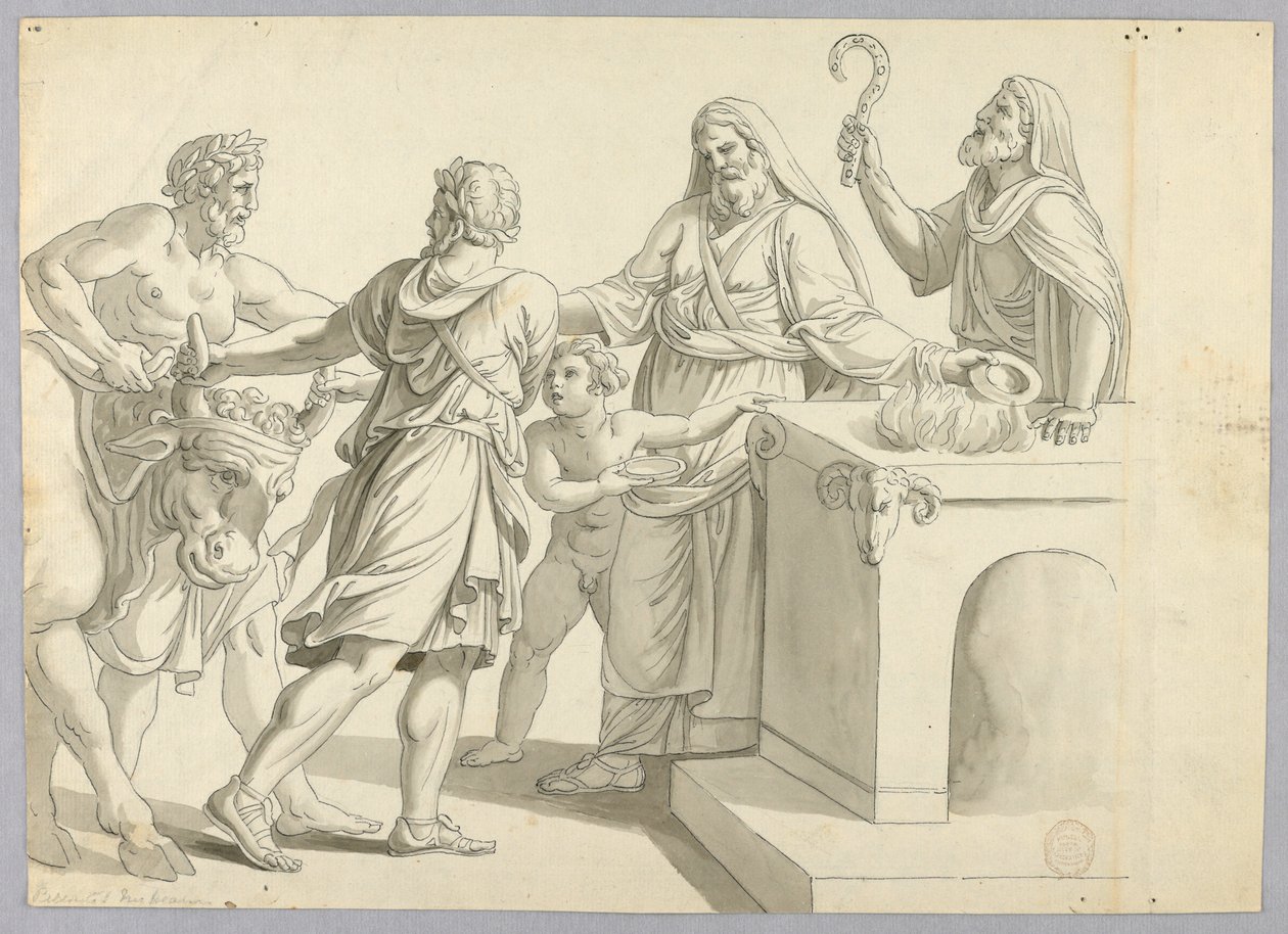 Um sacrifício clássico de Johann August Nahl the Younger