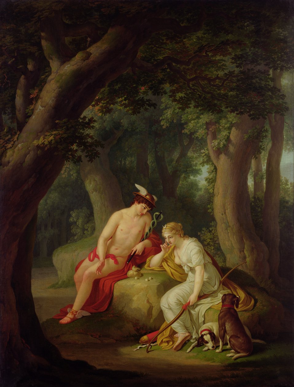 Diana e Mercury jogando dados, c.1788-90 de Johann August Nahl the Younger