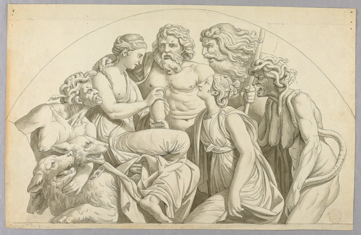 Psique pede a Proserpina que coloque um pouco de sua beleza em uma urna para Vênus de Johann August Nahl the Younger