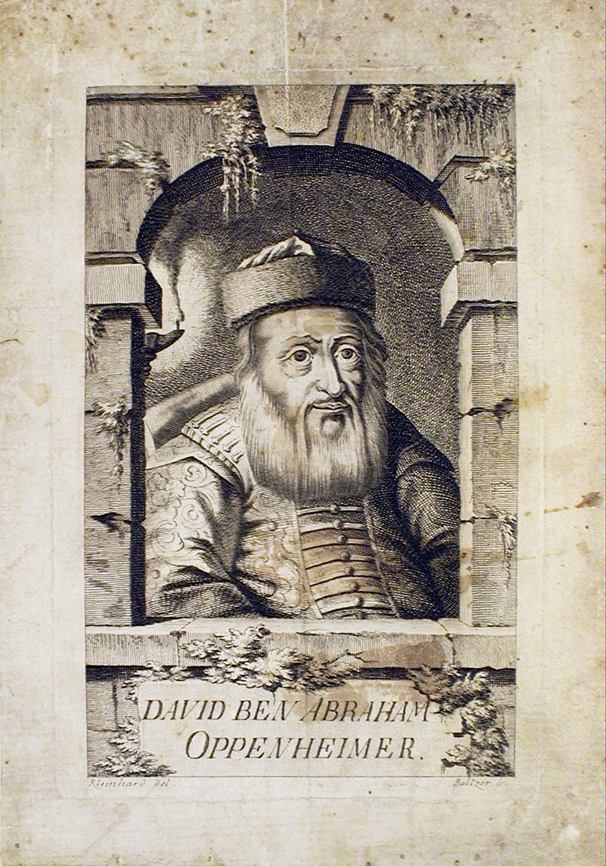 Retrato de David Oppenheim 1664-1736, rabino-chefe de Praga de Johann Balzer