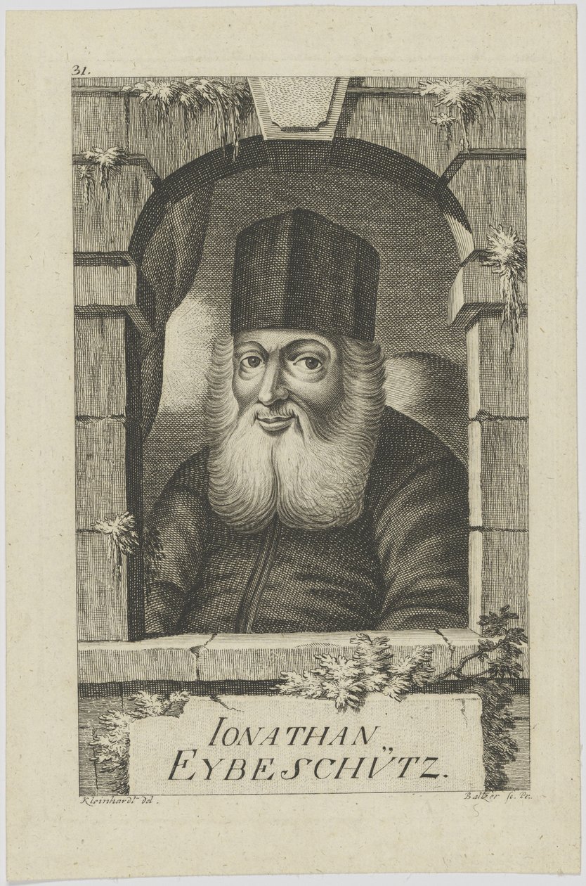 Retrato de Jonathan ben Nathan Eybeschütz 1690-1764, 1772. de Johann Balzer