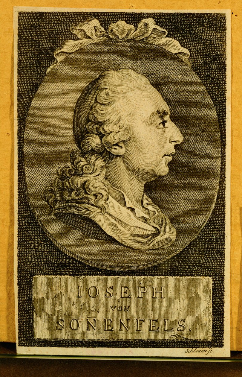 Joseph von Sonnenfels, professor de ciências políticas na Universidade de Viena ... (gravura) de Johann Baptist Edler von Lampi