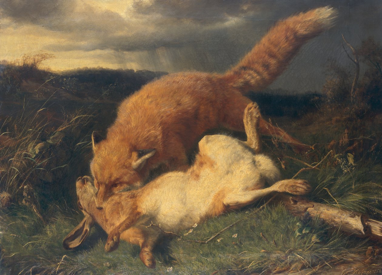A Raposa e a Lebre de Johann Baptist Hofner