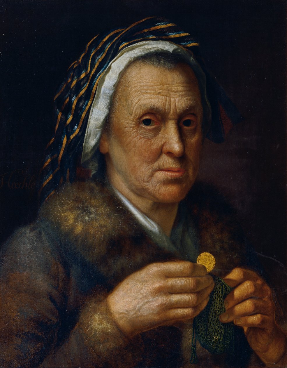 Mulher velha com um ducado de Johann Baptist Höchle