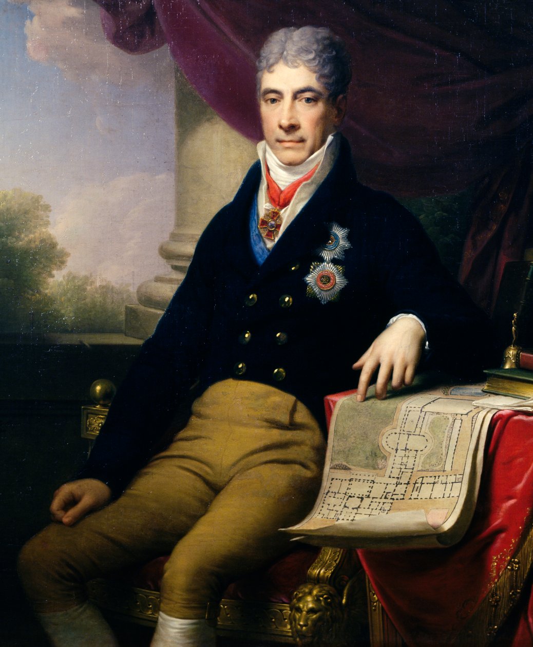 Retrato de Andrey Razumovsky Kirillovich (1752-1836) diplomata russo, embaixador do Czar em Viena; ca.1810 de Johann Baptist II Lampi