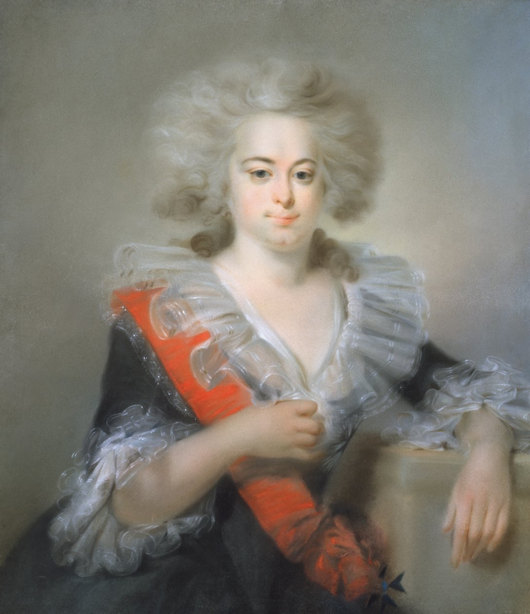 Retrato da Czarina Maria Feodorovna (giz colorido sobre papel) de Johann Baptist Edler von Lampi
