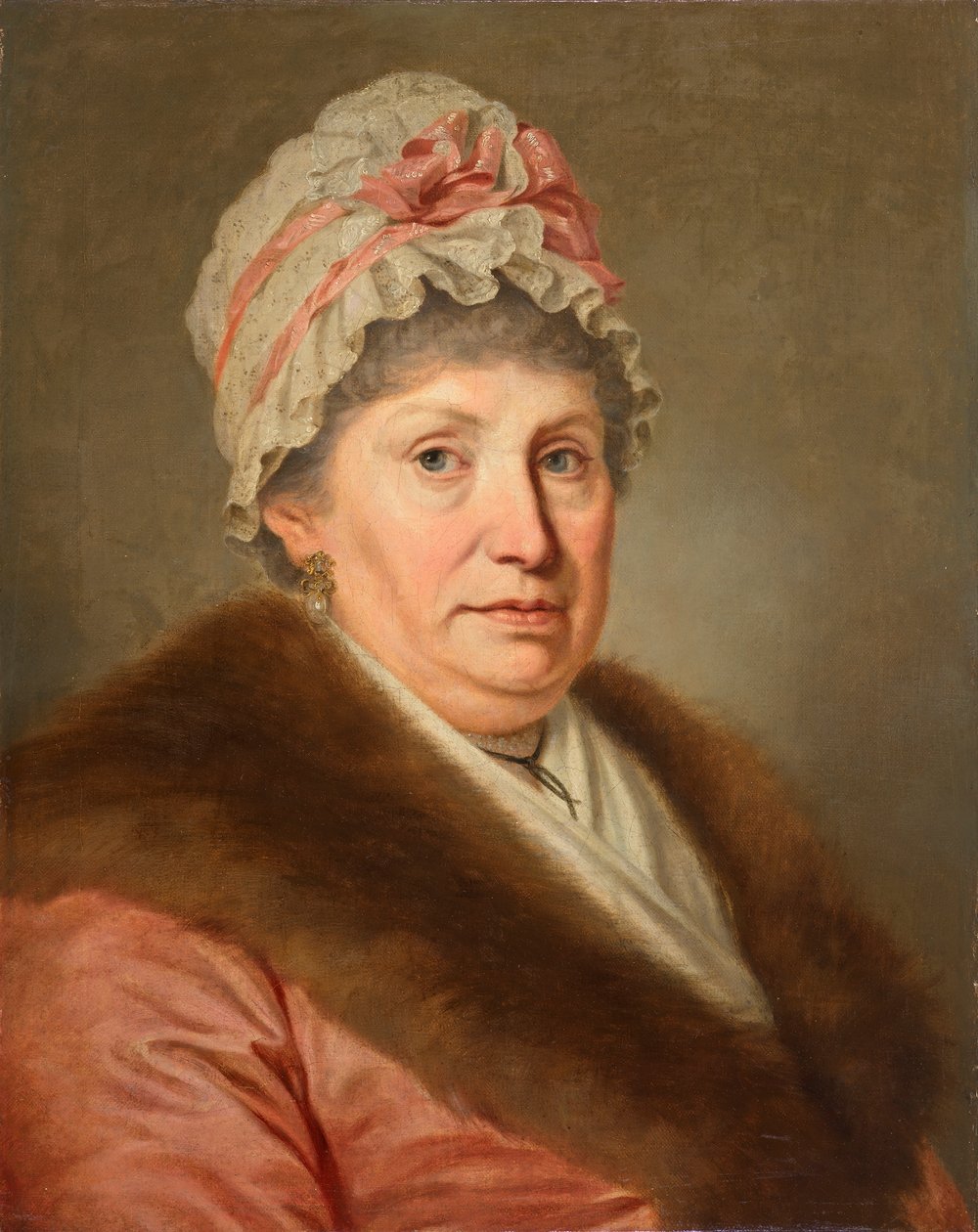 Burgess com touca de renda e colarinho de pele de Johann Baptist Lampi d. Ä.