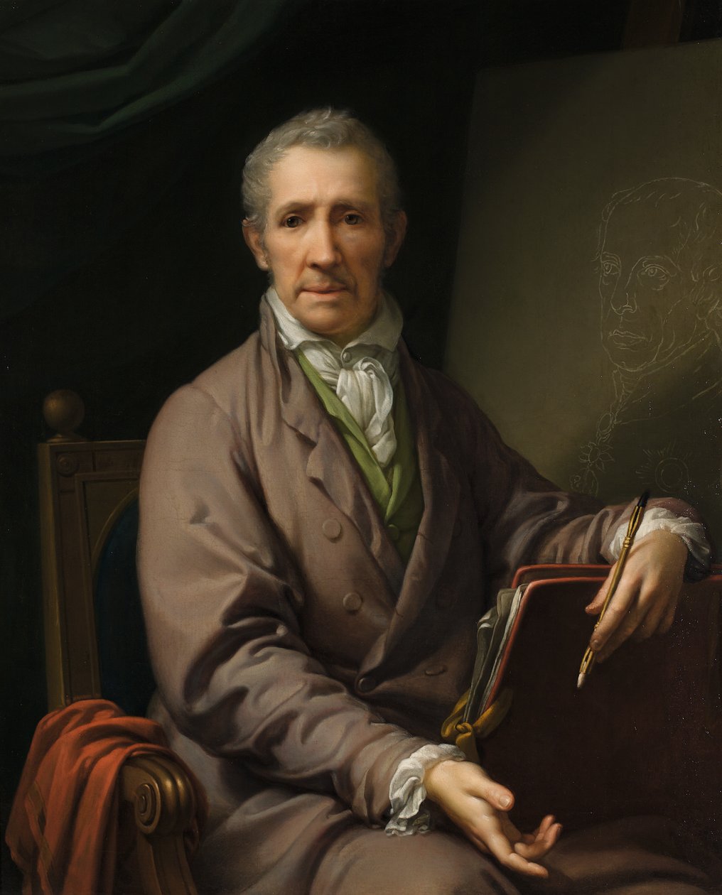 Autorretrato no cavalete de Johann Baptist Lampi d. Ä.