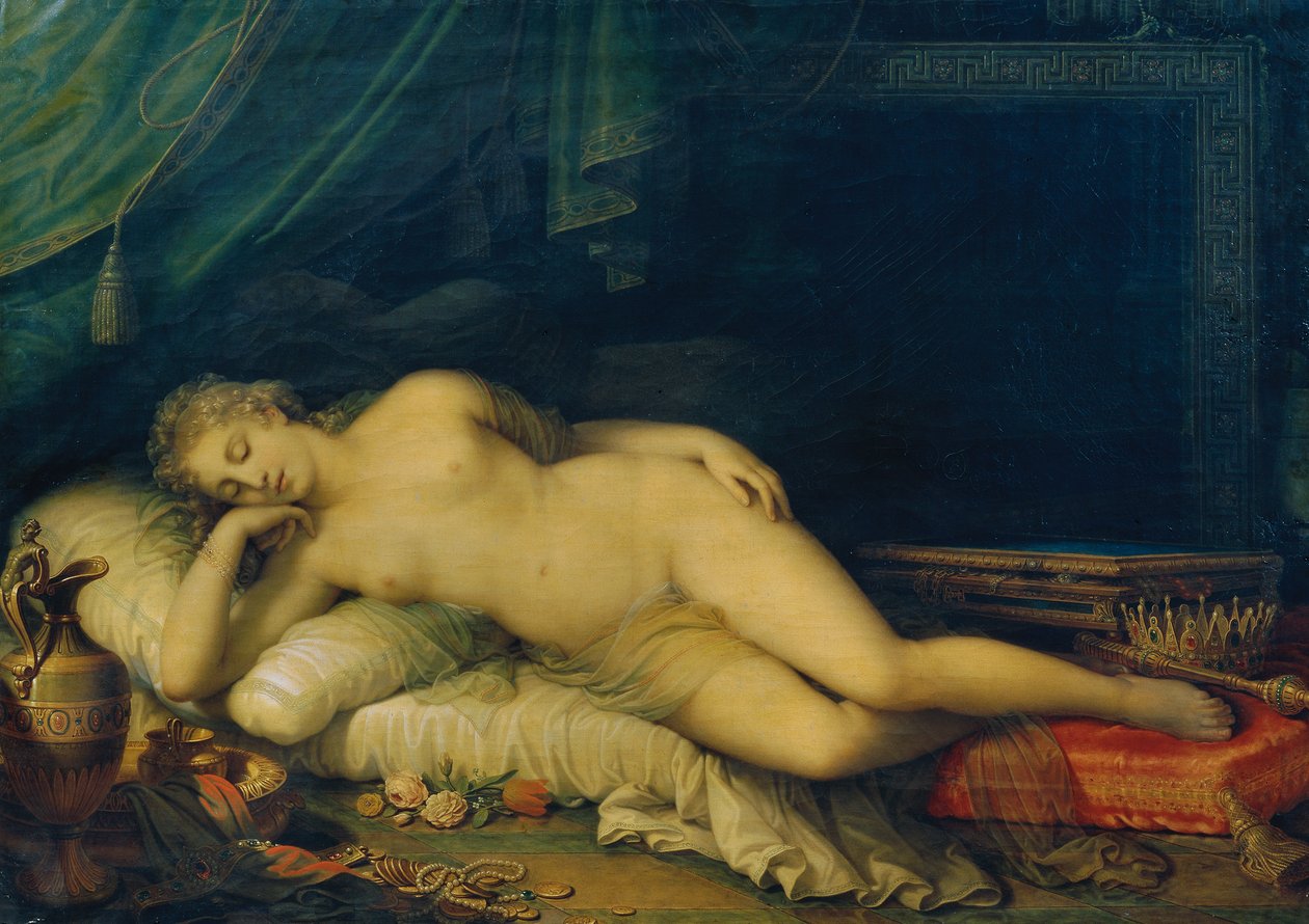 Vénus, a dormir numa cama de repouso de Johann Baptist Lampi d. J.
