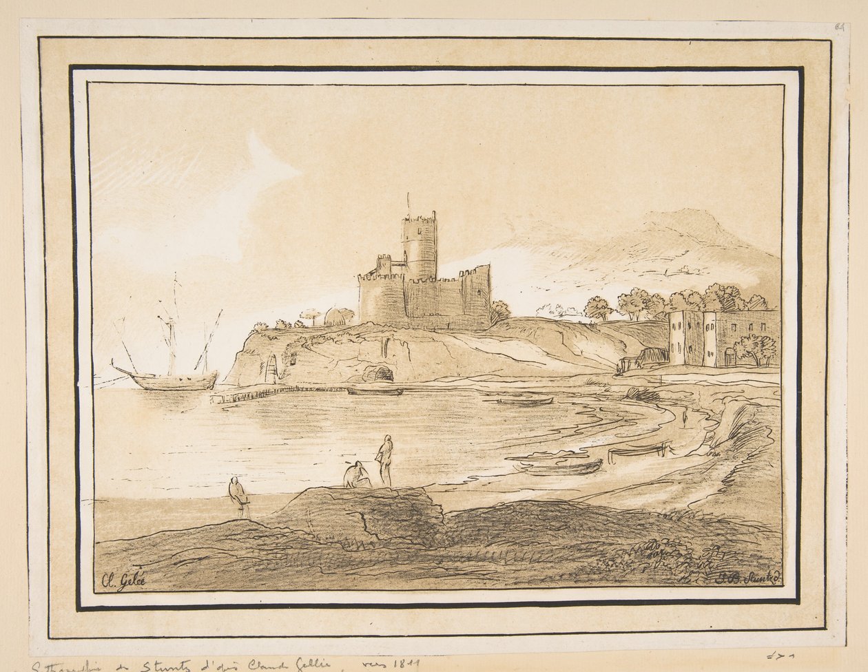Paisagem depois do Claude, ca. 1811. de Johann Baptist Stuntz