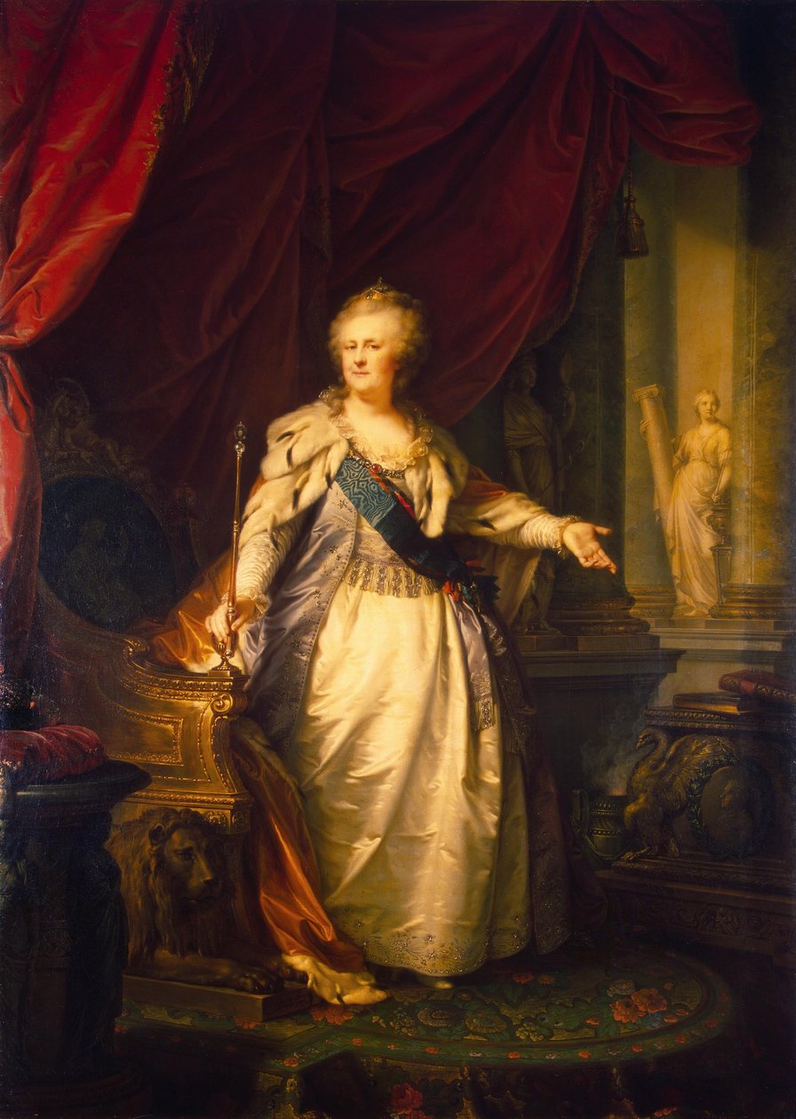 Retrato da Imperatriz Catarina II. de Johann Baptist von Lampi the Elder
