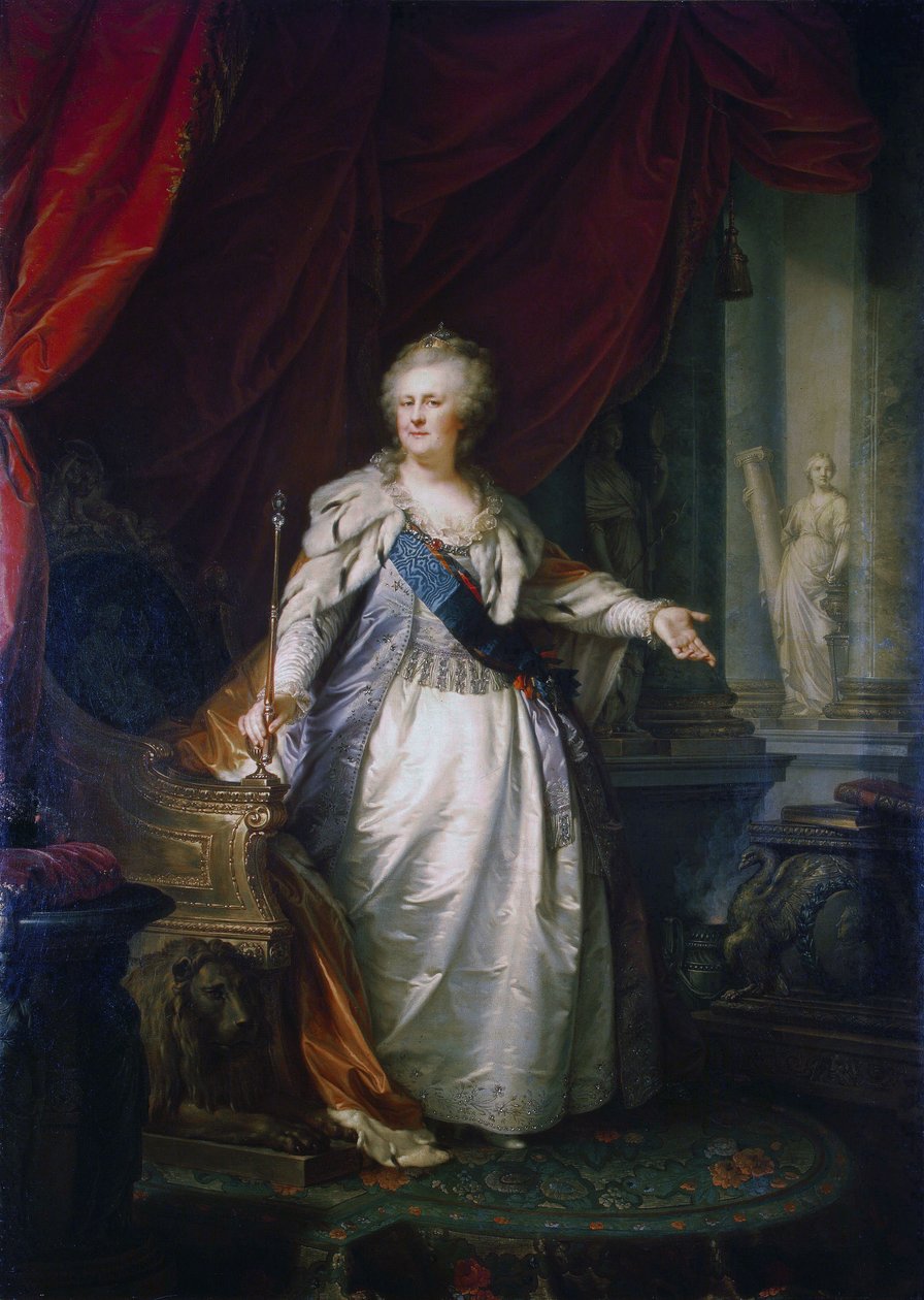 Retrato da Imperatriz Catarina II. de Johann Baptist von Lampi the Elder