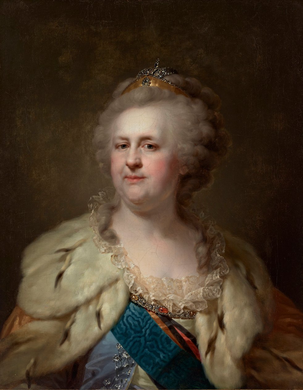 Retrato da imperatriz Catarina II 1729-1796, década de 1790. de Johann Baptist von Lampi the Elder