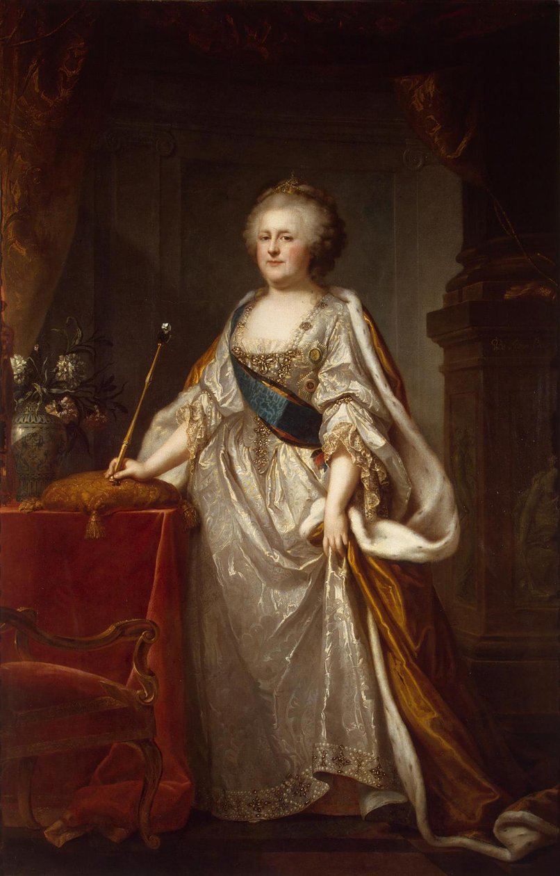 Retrato da imperatriz Catarina II 1729-1796, 1794 de Johann Baptist von Lampi the Elder