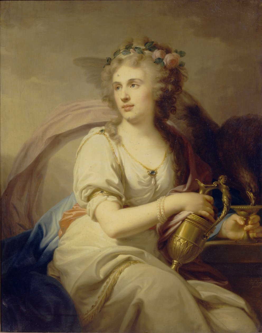 Retrato da princesa Ekaterina Fyodorovna Dolgorukova 1769-1849 como Hebe de Johann Baptist von Lampi the Elder