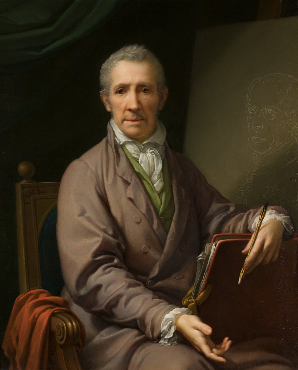Auto-retrato no cavalete, 1828. de Johann Baptist von Lampi the Elder