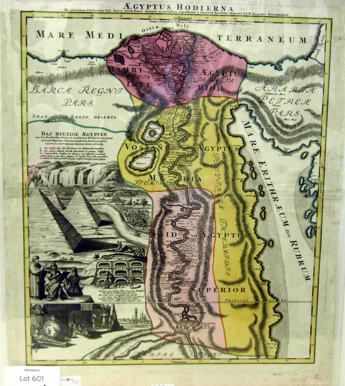 Aegyptus Hodierna, Mapa do Egipto, ca. 1720. de Johann Baptista Homann