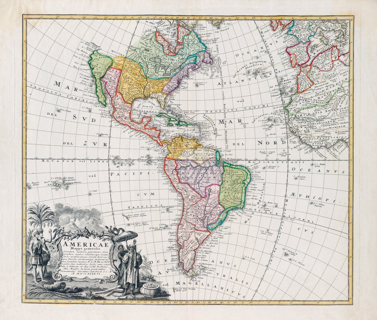 Mapa das Américas, Mapa da América de Johann Baptista Homann