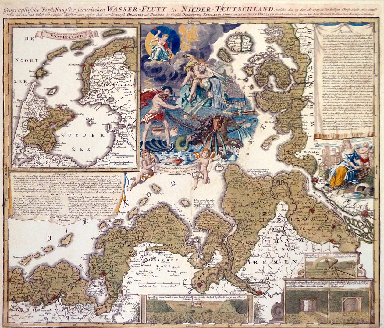 Mapa da Inundação de Natal de 1717 de Johann Baptista Homann