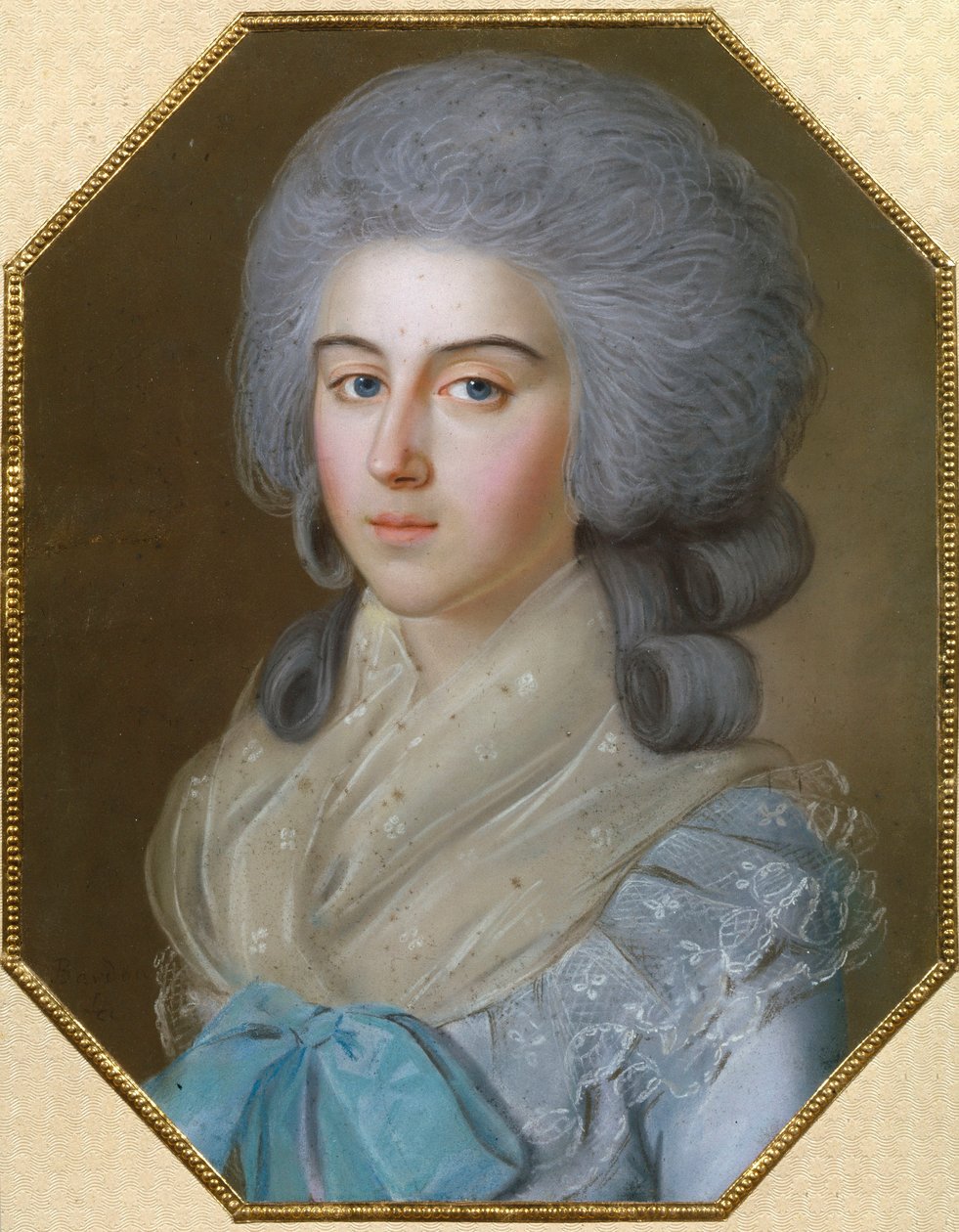 Retrato da Condessa Anna Alexandrovna Golitsyna (1739-1816), Baronesa Stroganova, esposa de Mikhail Mikhailovitch Golitsyn (1731-1806) - Desenho de Johann Bardou (1745-1788) de Johann Bardou