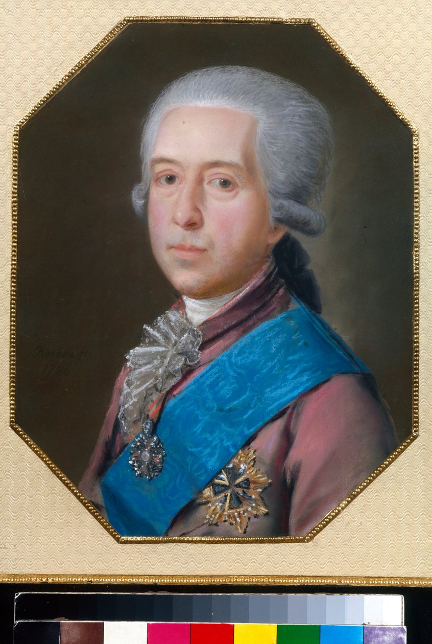 Retrato do Conde Mikhail Mikhailovitch Golitsyne (1731-1806) - Desenho de Johann Bardou (1745-1788) de Johann Bardou
