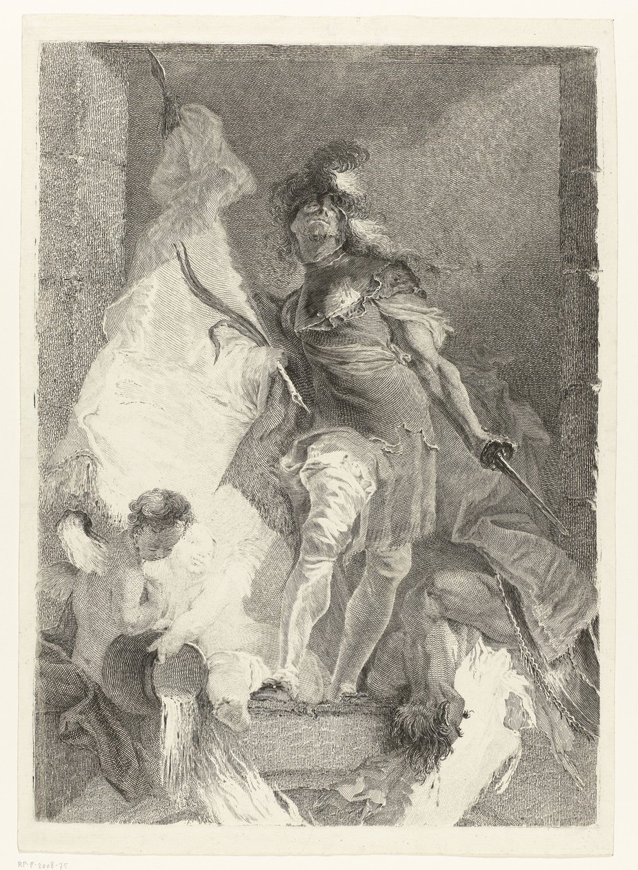 São Floriano como um guerreiro com a palma da vitória de Johann Beheim