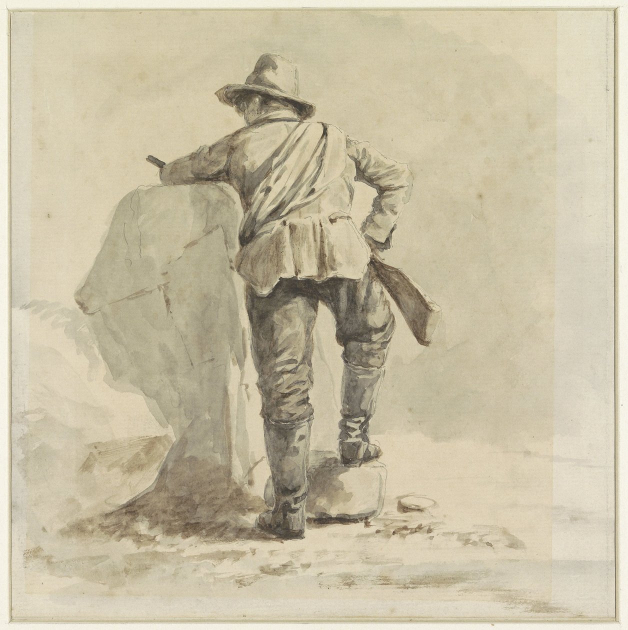 Menino de descanso, visto de costas de Johann Bernard Klombeek