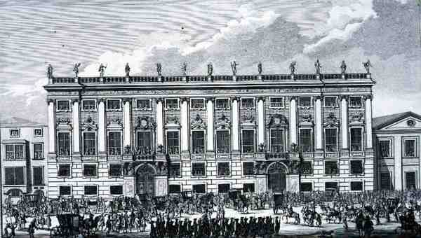 Palácio do Príncipe Eugene de Sabóia, Viena, de "Entwruf einer historischen Architektur", gravado por Johann Adam Delsenbach (1687-1765) 1721 (gravura) de Johann Bernhard (after) Fischer von Erlach