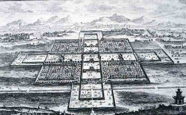 Perspectiva do Palácio Imperial, Pequim, China, de 