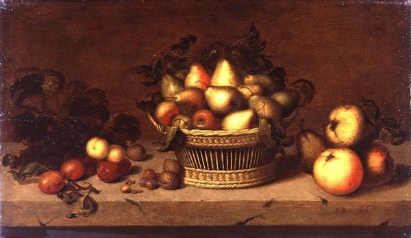 Natureza Morta de Fruta num Cesto (painel) de Johann Bouman