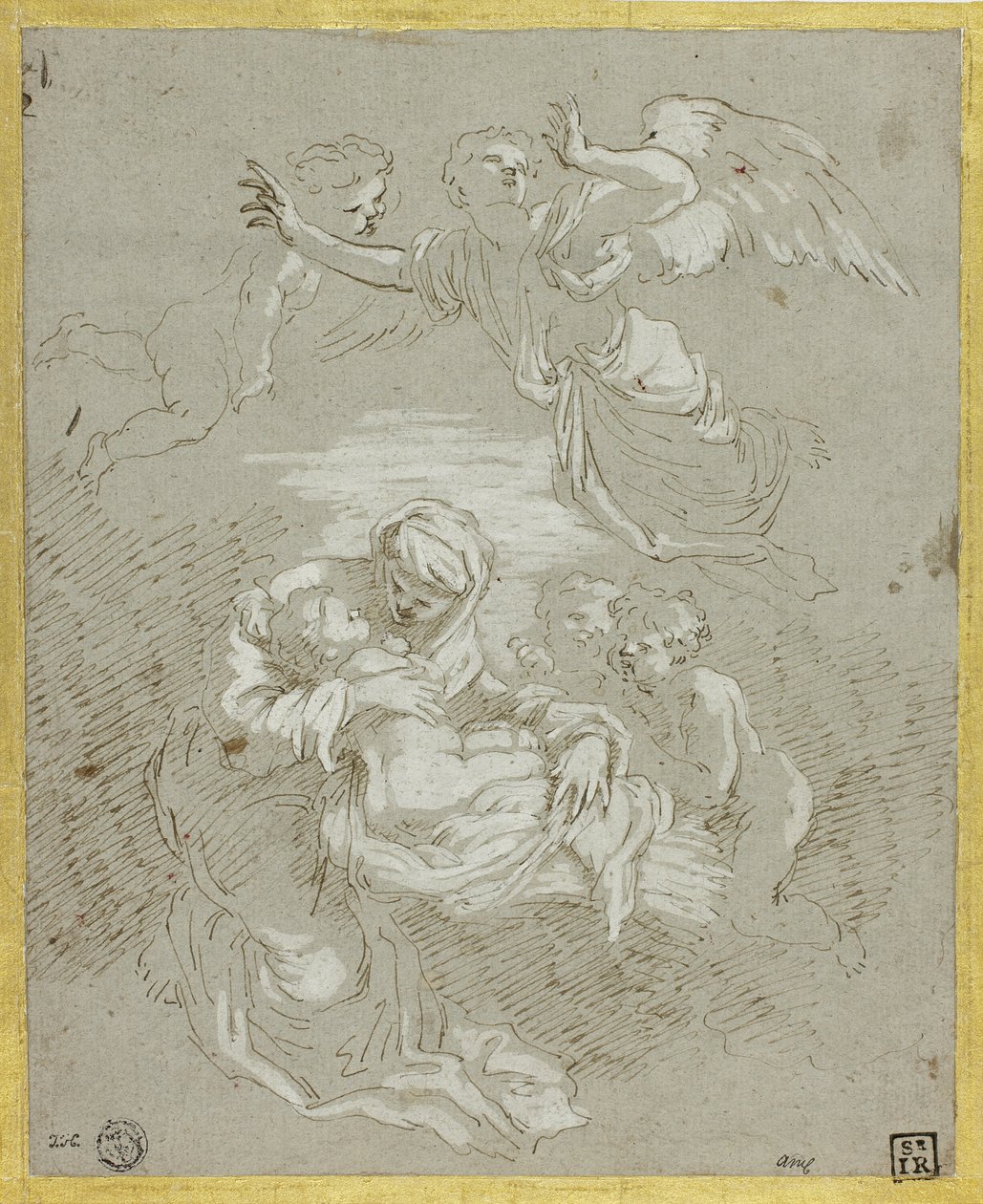 Madonna e criança com anjos de Johann Carl Loth