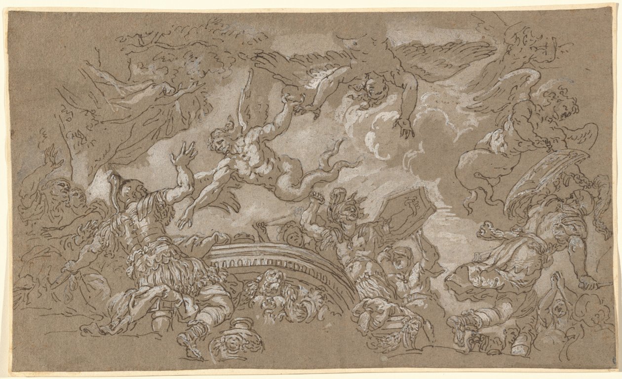 As Harpias Atacando Enéias e Seus Companheiros de Johann Carl Loth