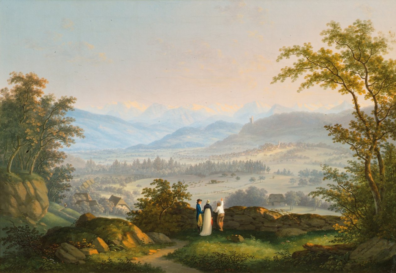 Arredores das ruínas de Habsburgo de Johann Caspar Rahn