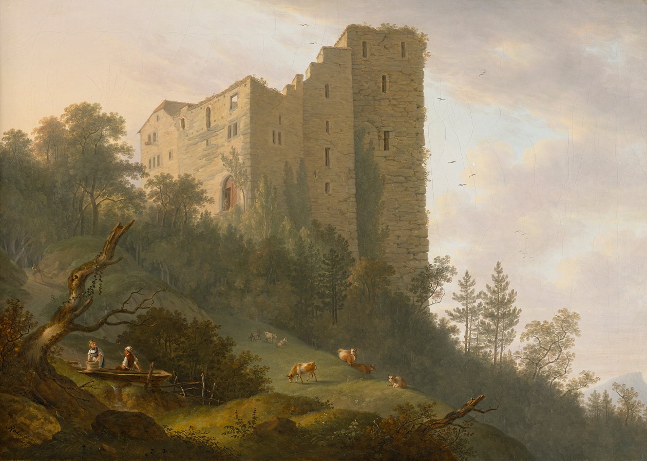 Arredores das ruínas de Habsburgo de Johann Caspar Rahn