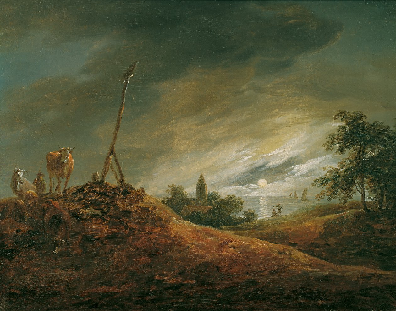 paisagem noturna de Johann Christian Brand