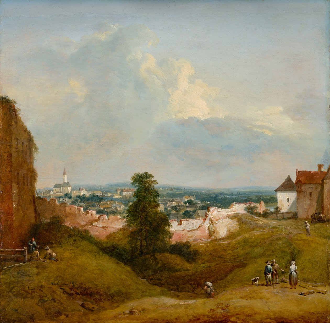 Vista do Albrechtsburg em Klosterneuburg de Johann Christian Brand
