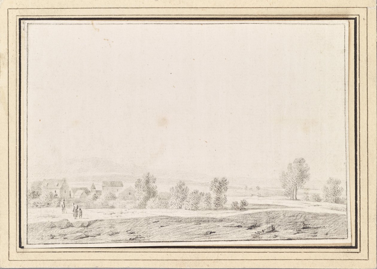 Paisagem com aldeia de Johann Christian Brand