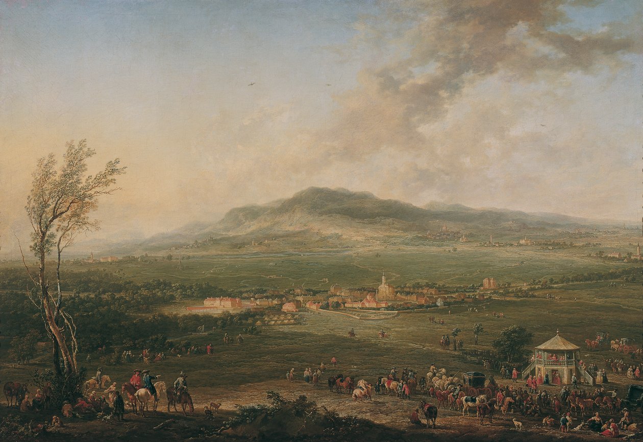Laxenburg da Lusthaus no Prado de Hana em direcção a Mödling de Johann Christian Brand