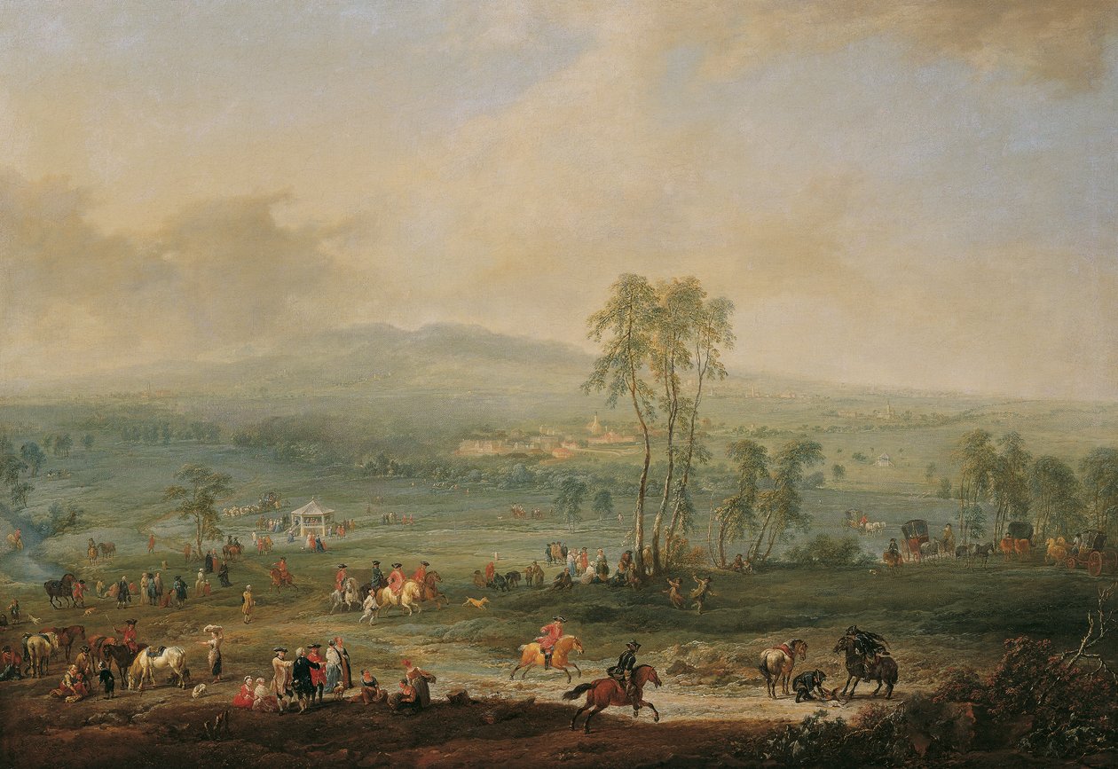 Laxenburg do Schneiderau contra Guntramsdorf e Mödling de Johann Christian Brand