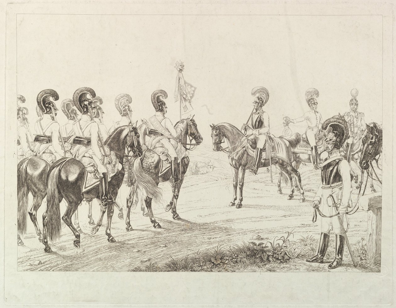 Cuirassiers austríacos, início do século XIX. de Johann Christian Erhard