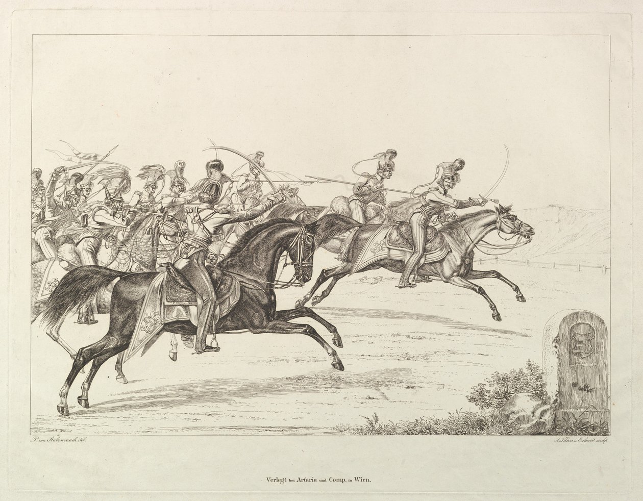 Lanceiros austríacos, início do século XIX. de Johann Christian Erhard