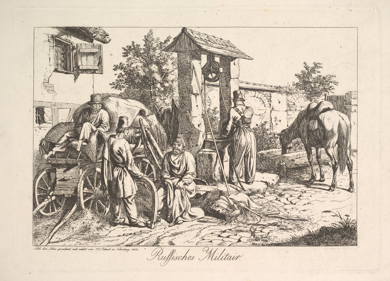 Cossaco no Poço, 1815. de Johann Christian Erhard