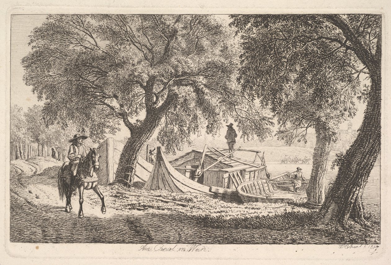 No Canal em Viena, 1819. de Johann Christian Erhard