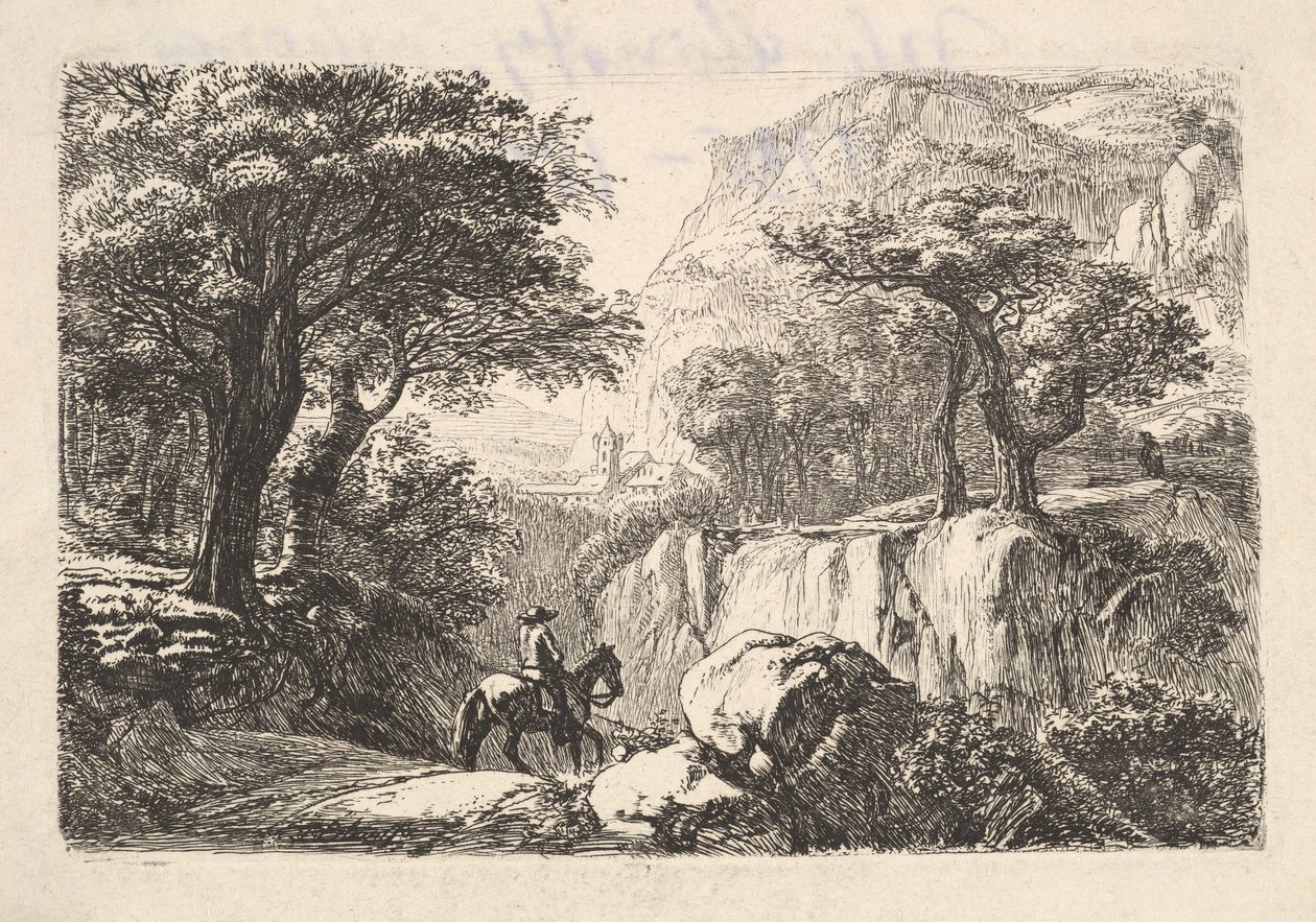 O Cavaleiro no Desfiladeiro, século XIX. de Johann Christian Erhard