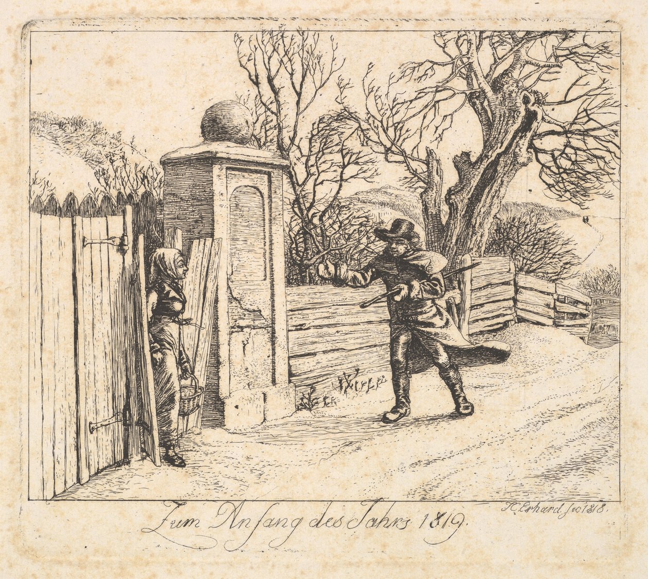 Paisagem do inverno, 1818. de Johann Christian Erhard