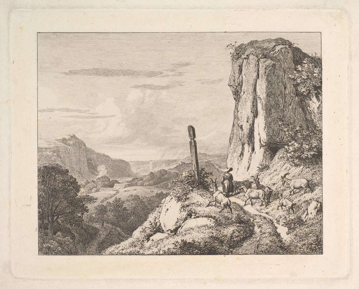 Jovem com seis cabras, 1815. de Johann Christian Erhard