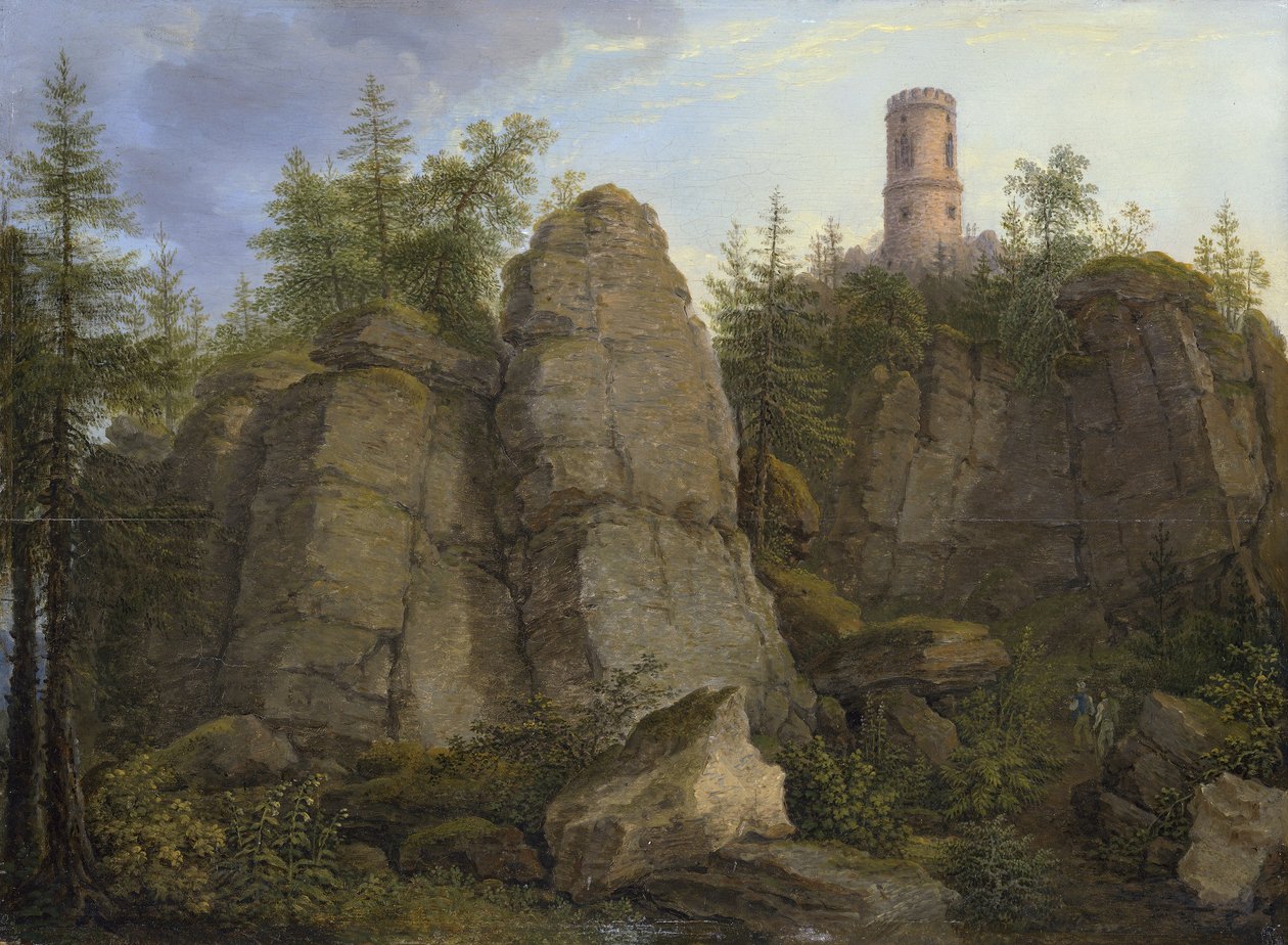 Klingstein, rocha de pórfiro perto de Aussig de Johann Christian Klengel