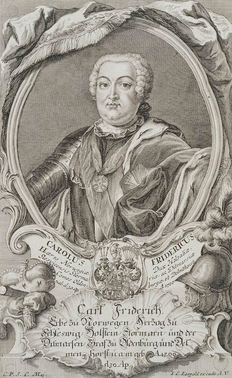 Retrato do Duque Charles Frederick de Holstein-Gottorp 1700-1739, meados do século XVIII. de Johann Christian Leopold