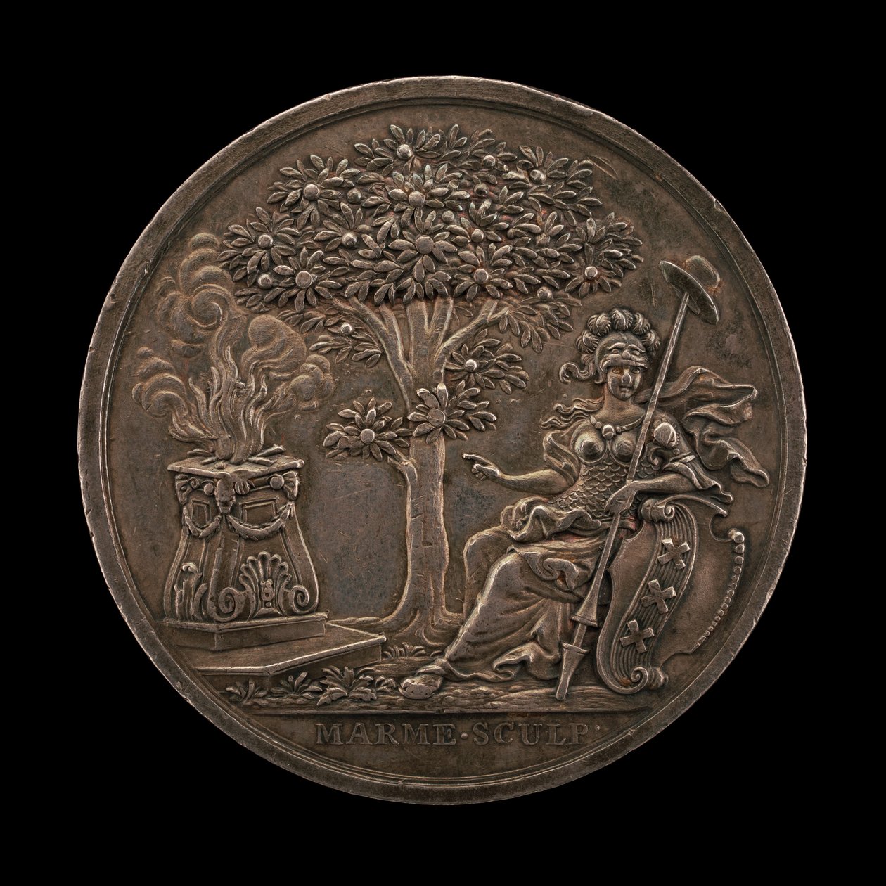Minerva Incentivando o Estado [reverso], 1747. de Johann Christian Marmé